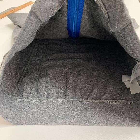 Abercrombie Jacket Women L Large Gray Heather Full Zip Mock Neck Thumbhole Run - Picture 10 of 16